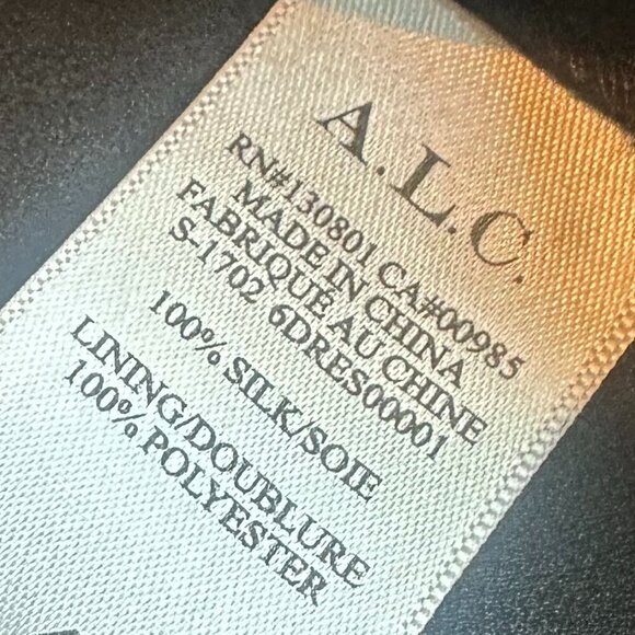 A.L.C. Button-Down Shift Dress 100% Silk Fun Print Short Sleeve Size 4 Women's - Picture 13 of 14